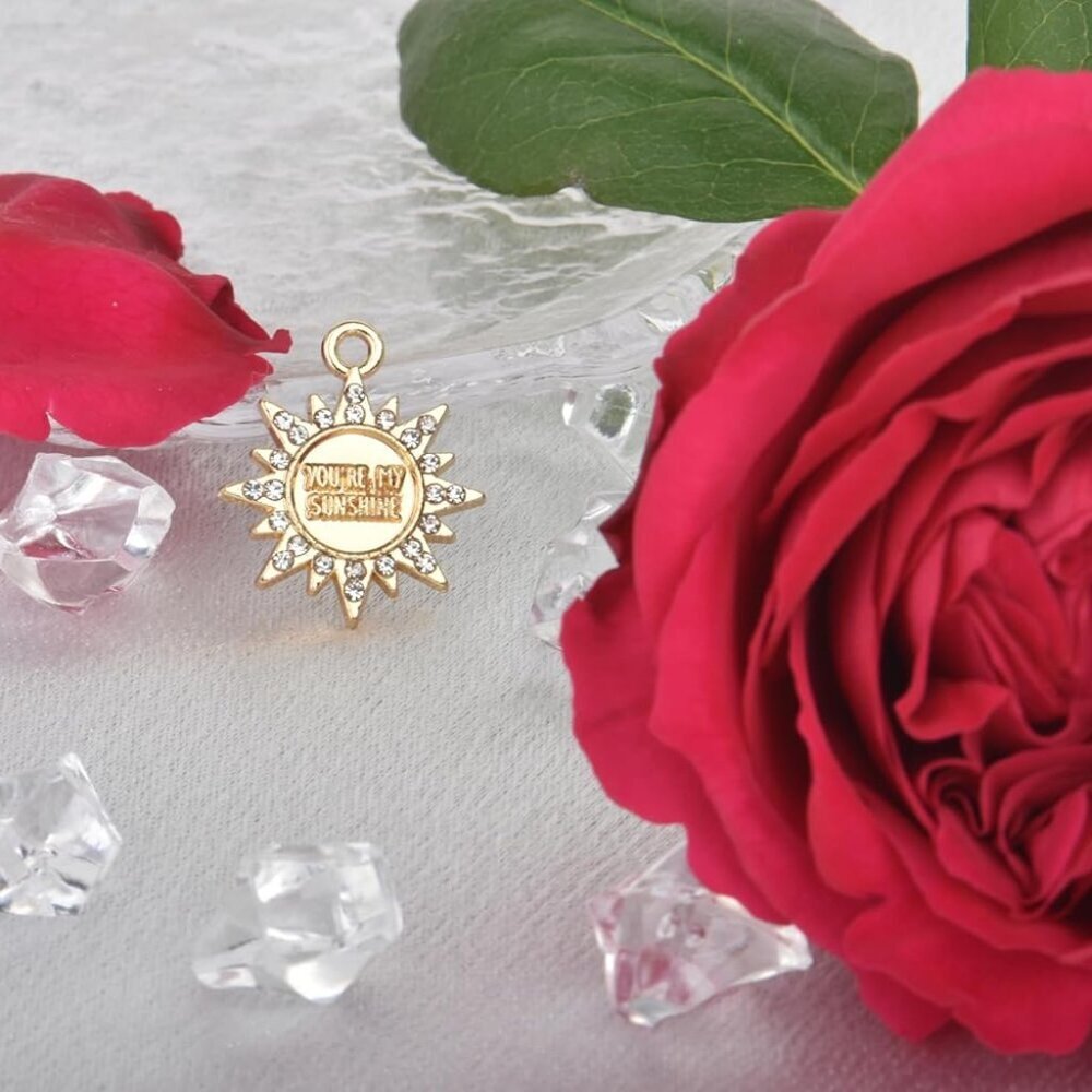 Pack of 20 Rhinestone Charms Gold Plated Pendants Pave Crystal Accessories for N - Picture 4 of 4